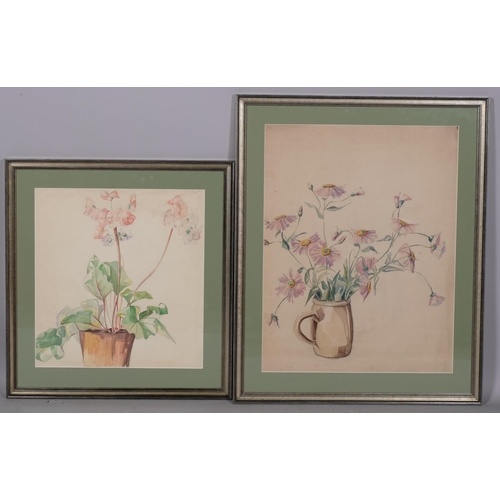 695 - D Weeraat, 4 still life botanical studies, watercolour/pencil, largest 51cm x 42cm, framed (4)