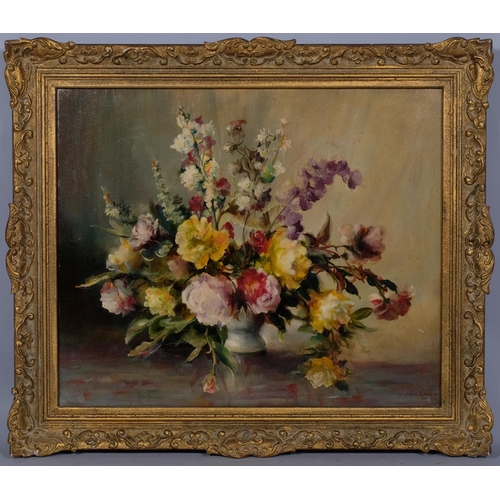 700 - Vernon Ward, still life study, oil on canvas, signed, 50cm x 60cm, framed