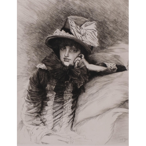 705 - Jacques Tissot (1836 - 1902), Berthe, etching with drypoint on laid paper (Wentworth S74), signed an... 