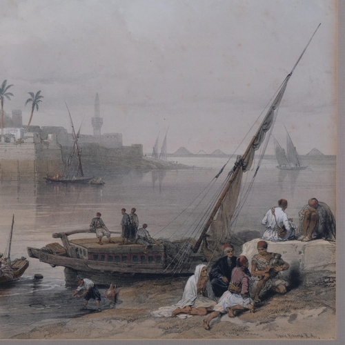 707 - David Robets (1796 - 1864), view on the Nile, first edition print, image 34cm x 48cm, framed