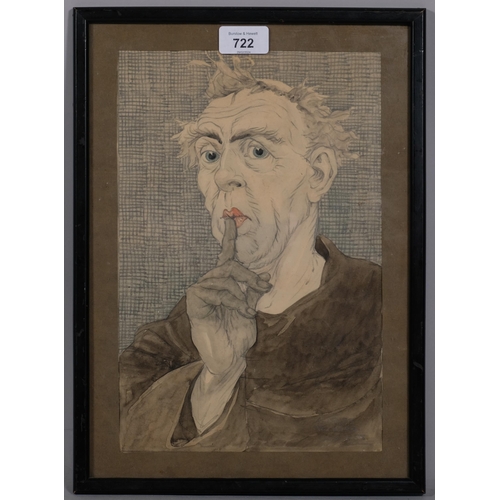 722 - Charles Folkard (1878 - 1963), portrait of a man, watercolour/pencil, signed and dated 1935, 31cm x ... 