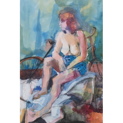 740 - Shona Barr (born 1965), female nude, watercolour, signed, 52cm x 35cm, framed