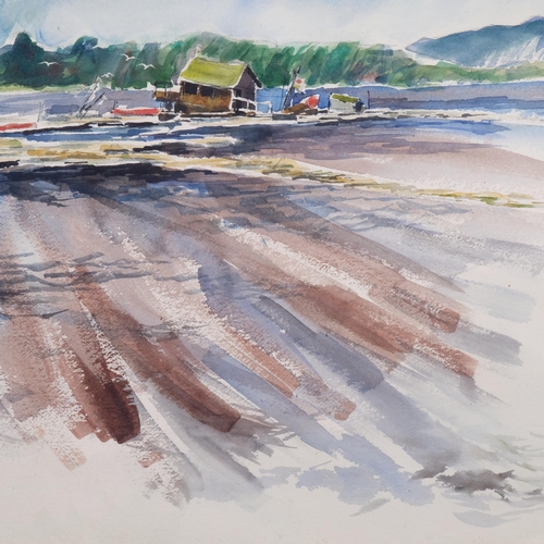 741 - Barbara Greene, estuary scene, watercolour, signed, 50cm x 66cm, framed