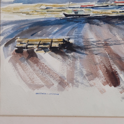 741 - Barbara Greene, estuary scene, watercolour, signed, 50cm x 66cm, framed