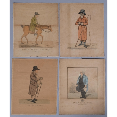 742 - Richard Dighton (1795 - 1880), collection of coloured etchings, mainly character portraits, views of... 