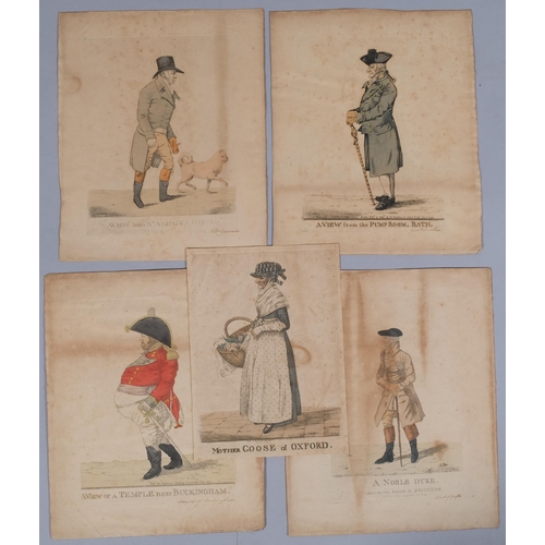 742 - Richard Dighton (1795 - 1880), collection of coloured etchings, mainly character portraits, views of... 