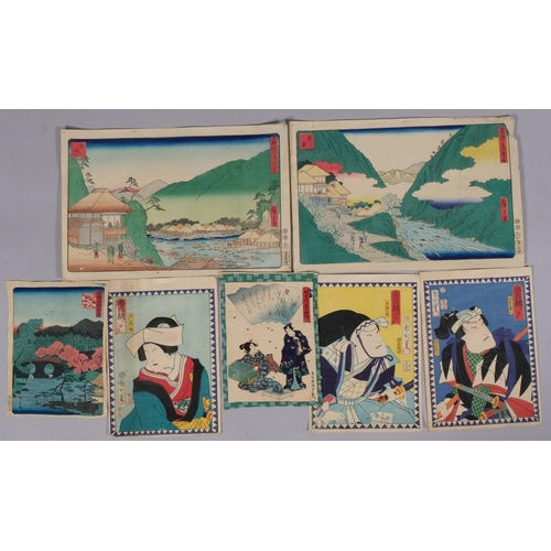 743 - Folder of Japanese colour woodblock prints (7)