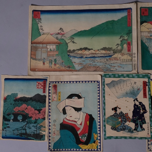 743 - Folder of Japanese colour woodblock prints (7)