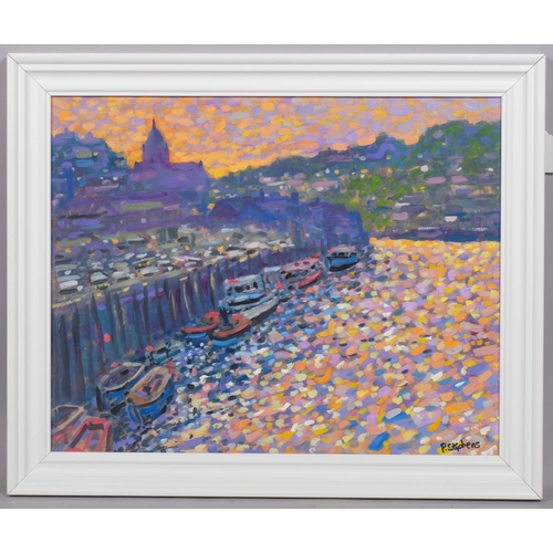 748 - Paul Stephens, lost in paradise, Looe harbour Cornwall, oil on panel, signed and inscribed verso, 40... 