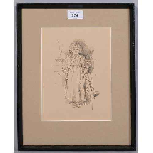 774 - James Abbott McNeill Whistler (1834 - 1903), Little Evelyn, lithograph, 1896, published by The Art J... 