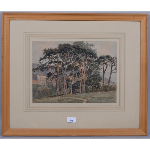 792 - Edward Leslie Badham, view of Hastings, signed and dated 1935, 26cm x 36cm, framed