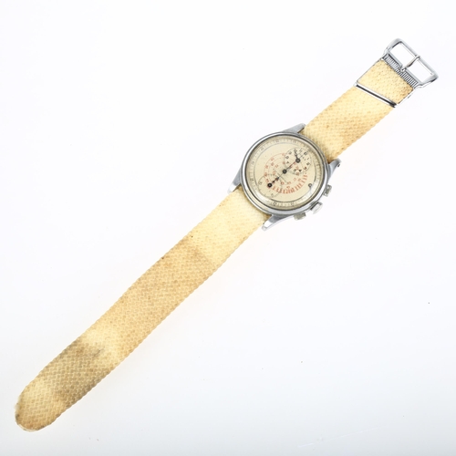 1000 - DOXA - a Vintage nickel plated mechanical chronograph wristwatch, circa 1940s, silvered dial with su... 