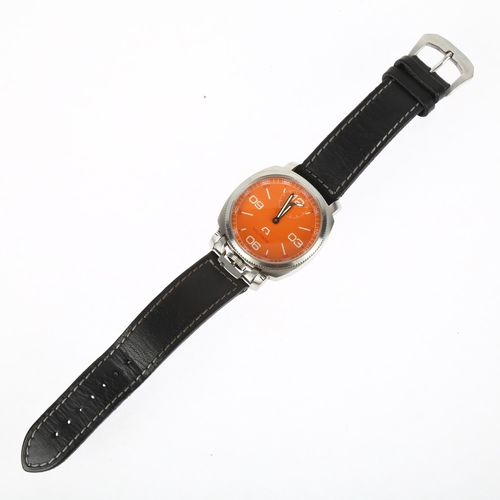 1017 - ANONIMO - a stainless steel Militare Opera Meccana mechanical wristwatch, ref. 2004, orange dial wit... 