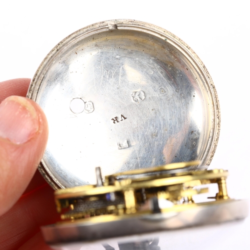 1056 - An early 19th century silver pair-cased open-face key-wind Verge pocket watch, by J O Cameron of Liv... 