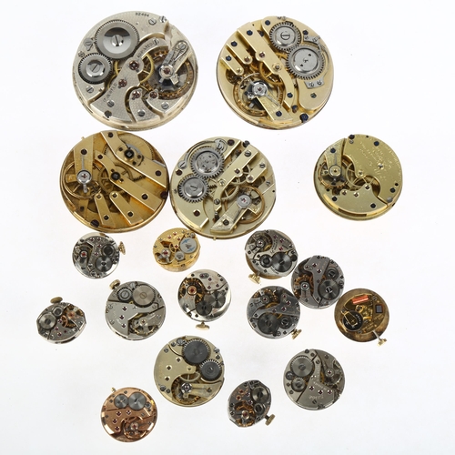 1070 - A quantity of loose wristwatch and pocket watch movements, including Tudor Royal, Omega, Tissot, etc