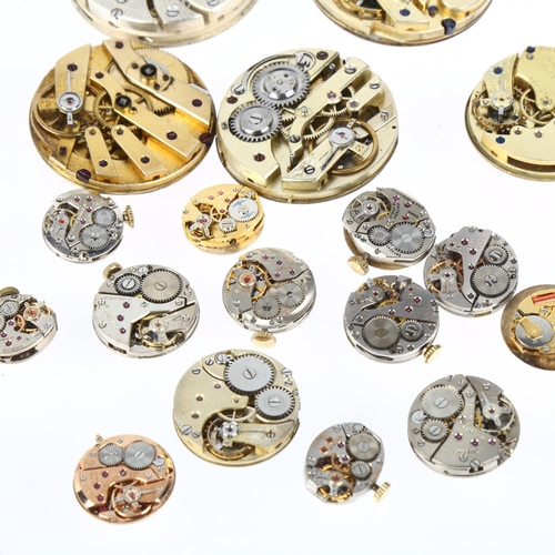 1070 - A quantity of loose wristwatch and pocket watch movements, including Tudor Royal, Omega, Tissot, etc