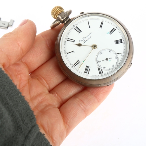 1071 - 3 watches, including lady's Seiko Coutura, and J W Benson silver pocket watch (3)