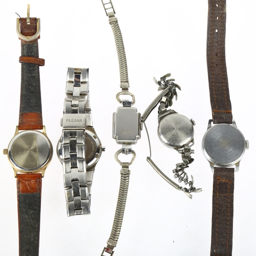 1072 - 5 wristwatches, including Prestige, Oris and Pulsar (5)