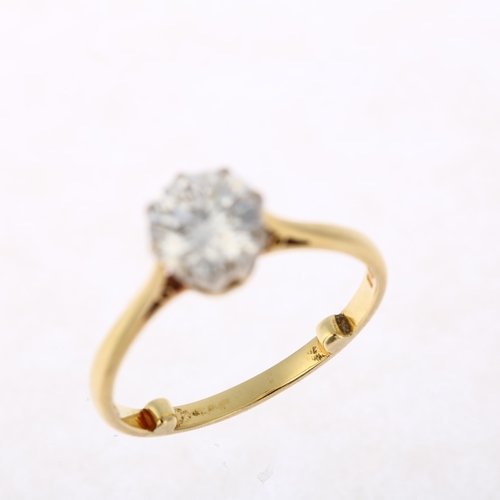 1140 - An 18ct gold 1.48ct solitaire diamond ring, colour approx E/F, clarity approx VS1/VS2, diamond weigh... 