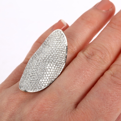 1170 - DAMAS - a large 18ct white gold pave diamond cocktail ring, set with modern round brilliant-cut diam... 