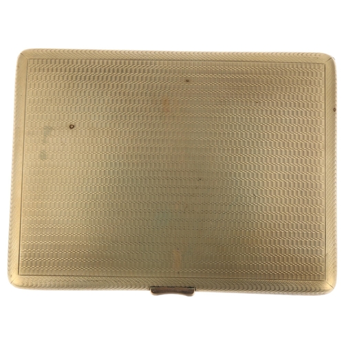 1172 - An Art Deco 9ct rose gold cigarette case, Clark & Sewell, and retailed by Weir & Sons of London, Bir... 