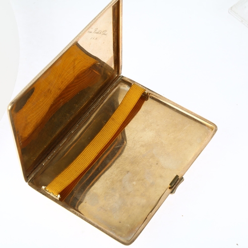 1172 - An Art Deco 9ct rose gold cigarette case, Clark & Sewell, and retailed by Weir & Sons of London, Bir... 