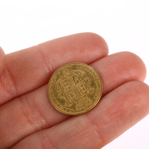 1178 - A Victoria 1874 gold half sovereign coin, bun head, 3.9g