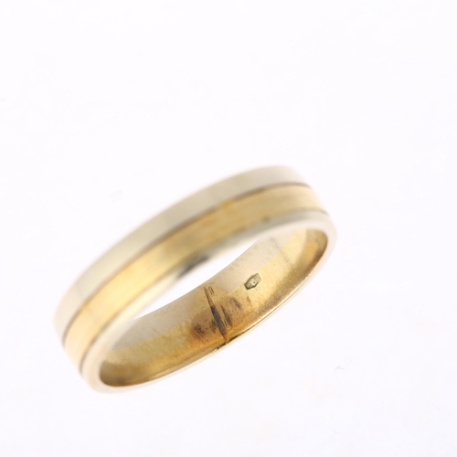 1188 - A Continental 14ct two-colour gold wedding band ring, band width 5.6mm, size W, 6g