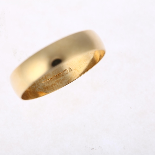 1193 - A modern 9ct gold wedding band ring, maker B Brothers, band width 5mm, size W, 2.1g