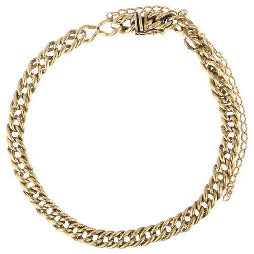 1194 - A 9ct gold curb link chain bracelet, 20cm, 19.3g