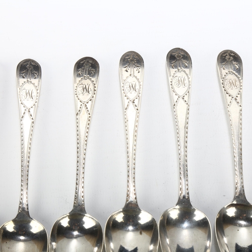 1679 - A set of 6 George III Irish silver Old English pattern teaspoons, John Shiels, circa 1800, bright-cu... 