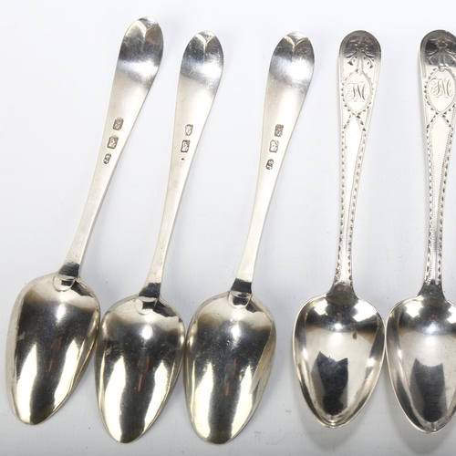 1679 - A set of 6 George III Irish silver Old English pattern teaspoons, John Shiels, circa 1800, bright-cu... 