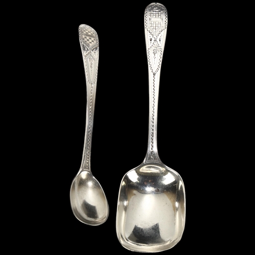 1680 - A George V silver Old English pattern caddy spoon and egg spoon, by Goldsmiths & Silversmiths Co Ltd... 