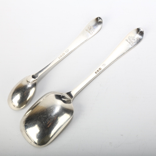 1680 - A George V silver Old English pattern caddy spoon and egg spoon, by Goldsmiths & Silversmiths Co Ltd... 