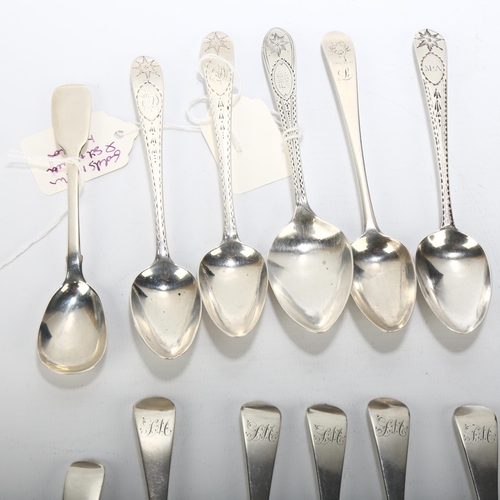 1686 - A group of Antique silver spoons, makers include William Bateman, John Power, etc, 6.7oz total