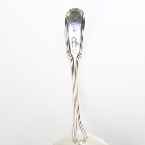 1691 - A George III silver Fiddle & Thread pattern sauce ladle, William Eley & Fearn, London 1800, 17.5cm, ... 