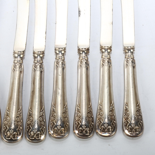 1698 - Various silver, including butter knives, shoe horn, etc