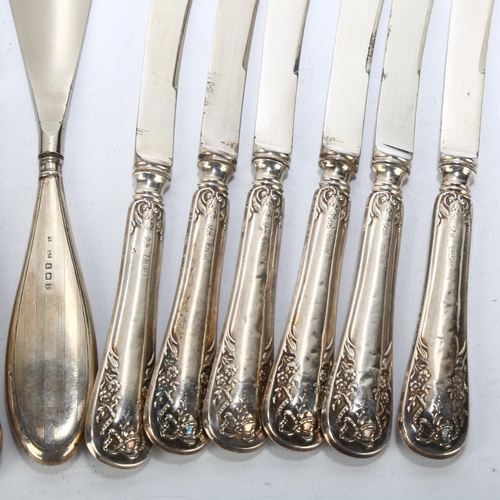 1698 - Various silver, including butter knives, shoe horn, etc