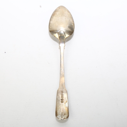 1701 - A George III Scottish silver Fiddle pattern tablespoon, William Marshall, Edinburgh 1805, 22cm, 2oz