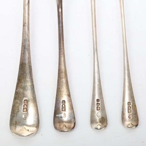 1702 - Various silver, including Stilton scoop, gravy spoon, and pair of long-handled spoons, all early 20t... 