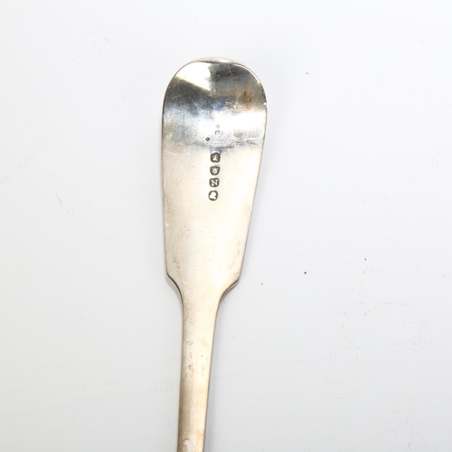 1704 - A George III silver Fiddle pattern soup ladle, indistinct maker, London 1808, 32cm, 5.1oz