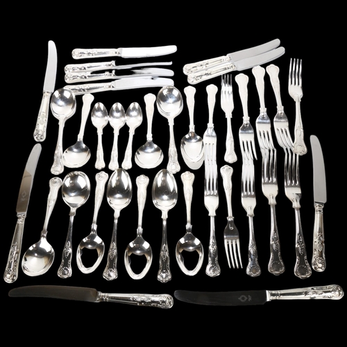 1706 - A part-set of Sheffield silver plate King's pattern cutlery