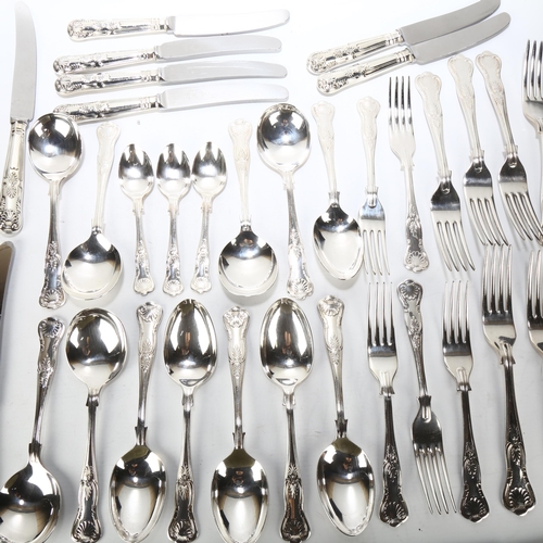 1706 - A part-set of Sheffield silver plate King's pattern cutlery