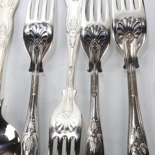 1706 - A part-set of Sheffield silver plate King's pattern cutlery