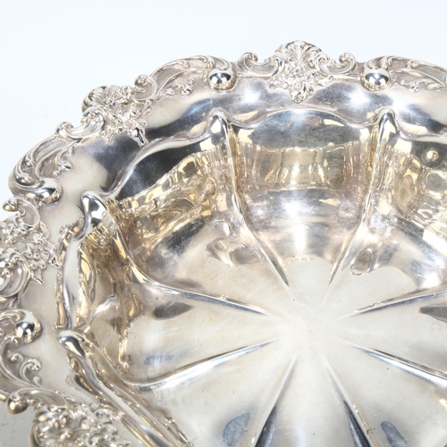 1710 - A large Continental silver table centre fruit bowl, imported by Gorham Manufacturing Co, Birmingham ... 