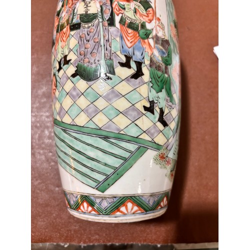 232 - A Chinese porcelain vase with painted enamel decoration, height 31cm