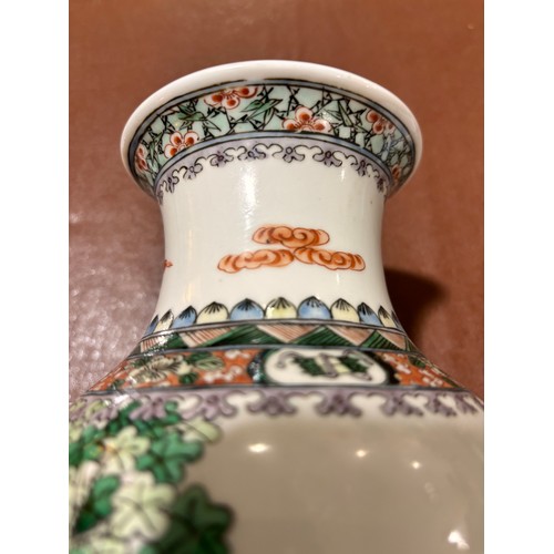 232 - A Chinese porcelain vase with painted enamel decoration, height 31cm