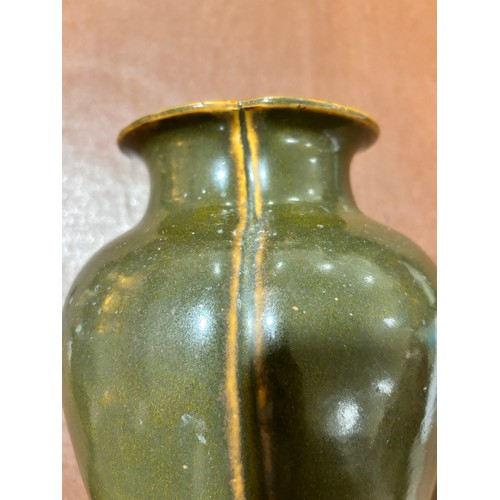 226 - A Chinese Qing style baluster vase, with monochrome tea-dust glaze, Qing mark to base, height 28cm