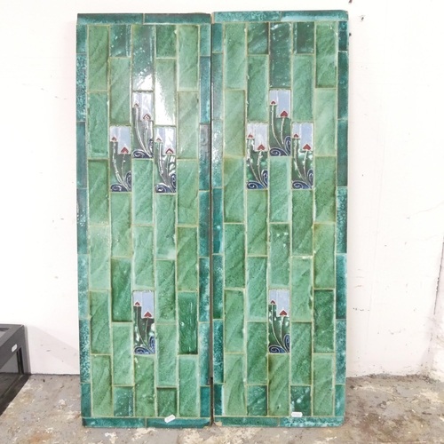 2681 - Two Art Nouveau tile panels. 31.5x97.5cm.