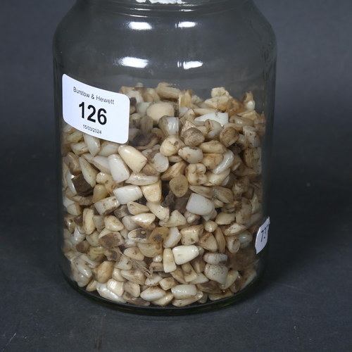 126 - Curiosity / Macabre - A glass jar containing a large selection of porcelain human teeth, used for ma... 